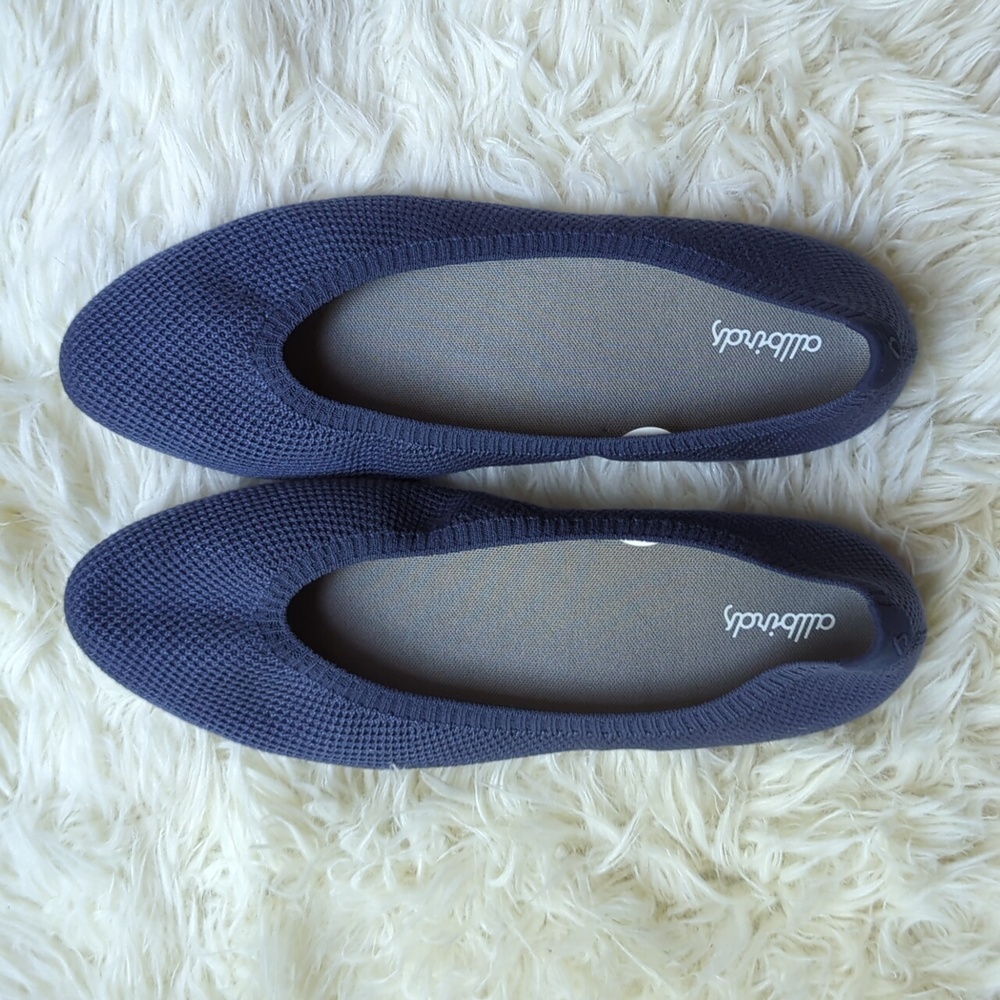 Allbirds Blue Tree Breezer Point Ballet Flats, Hazy Indigo Blue, Size 9